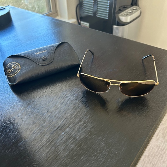 Ray-Ban Aviator Chromance Sunglasses + Black Leather Case - Picture 2 of 8